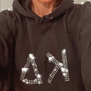 Custom made sorority rhinestone sweatshirt hoodie